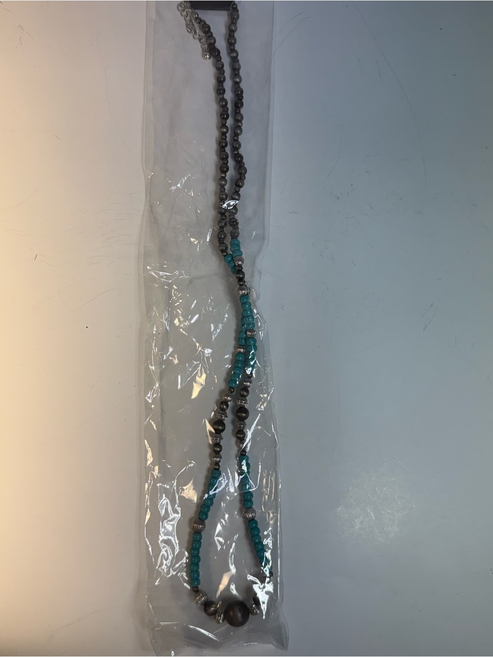 Faux Turquoise Bead Long Necklace - Women Jewelry - Boutique Jewelry